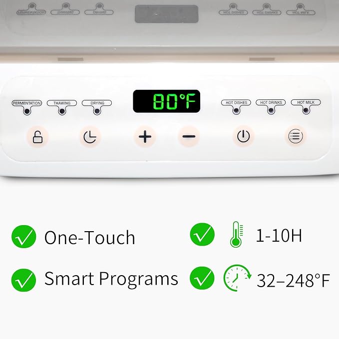 Premium Bread Proofer & Slow Cooker – for Bread, Yogurt & Fermentation | 25L, 32–248℉ Digital Temp Control, 10H Timer, Removable Shelf – Luxe Gift for Home Bakers