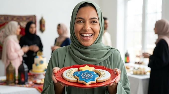 Ann Clark Set of 3 Ramadan Eid Mubarak Islamic Cookie Cutter, Made in USA | A Perfect Size and Shape from America's Largest Cookie Cutter Maker, Food-Safe American Steel, Family Owned Since 1989