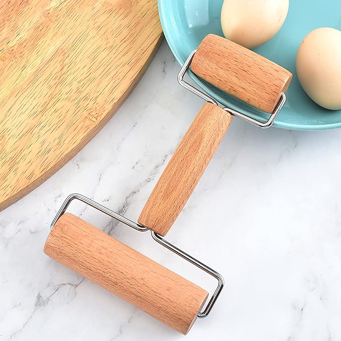 Double Head Wooden Rolling Pin Wood Pastry Pizza Roller Baking Roller Pin for Home Kitchen Baking Cooking
