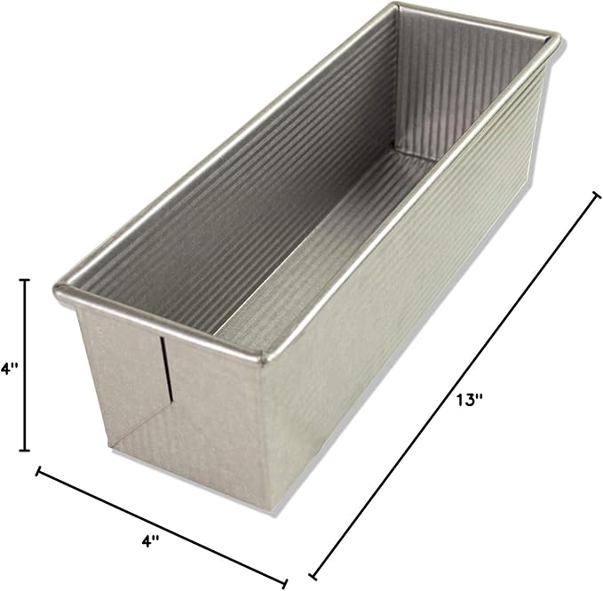 USA Pan Bakeware Pullman Loaf Pan, Large, Silver (Pack of 3)