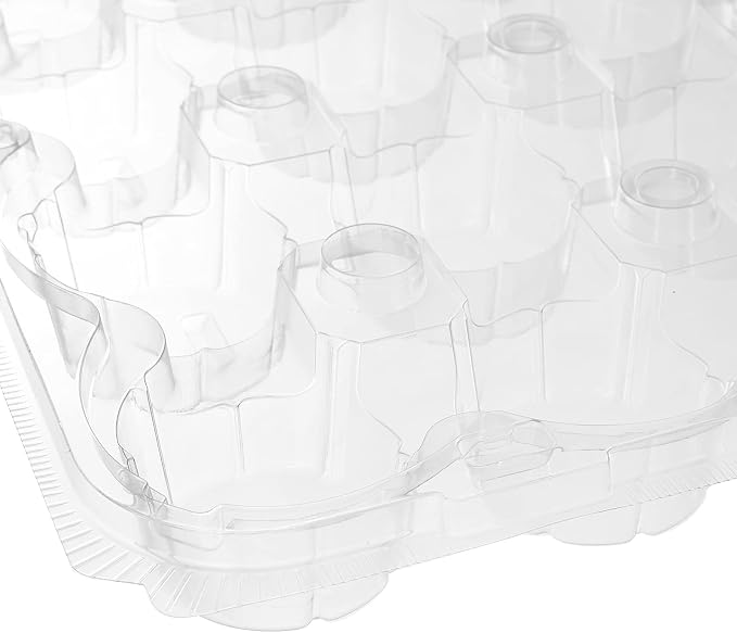 Hedume 7 Pack Cupcake Containers, 24 Counts Stackable Plastic Cupcake Boxes with Detachable Lid Perfect for Cupcakes, Muffin, BPA-free