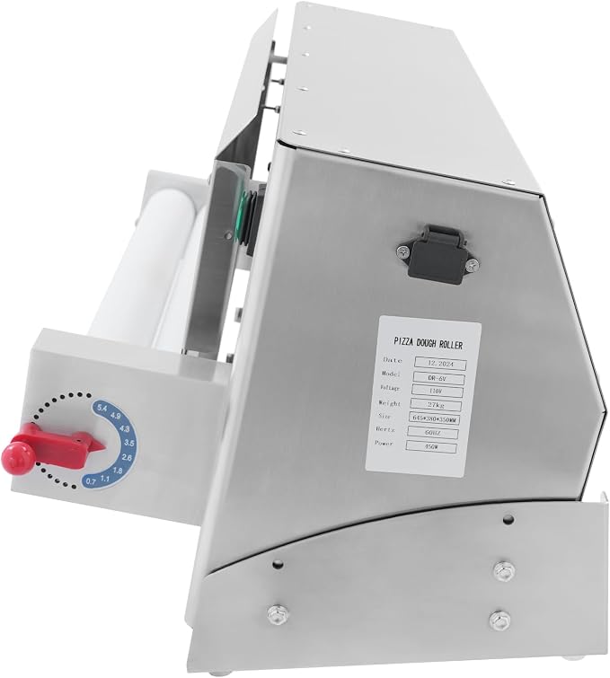 Commercial Dough Roller Sheeter for 3-18in Pizza, 450W 110V Automatic Pizza Press Shaping Machine for Noodle Pizza Bread Pasta Maker Equipment, 240-260 PCS/H