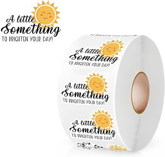 A Little Something to Brighten Your Day Cute Thank You Stickers, Small Business Online Retailers Bakeries Packaging Stickers, Christmas, Thanksgiving Day, Birthday Party Favors Labels Gifts
