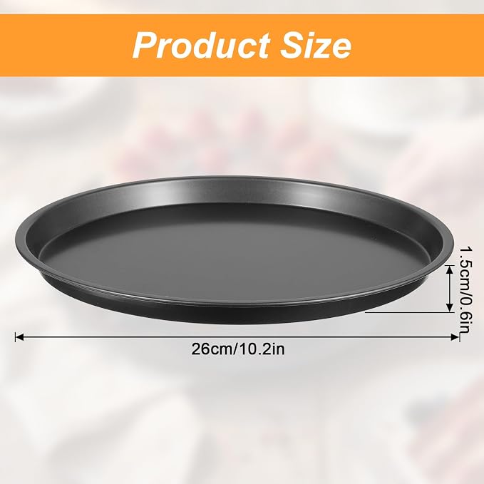 10 Inch Cookie Cake Pan, Round Cake Pan Round Cookie Sheet Nonstick Giant Shollow Baking Pans Cakes Tray Pans for Home Kitchen Baking