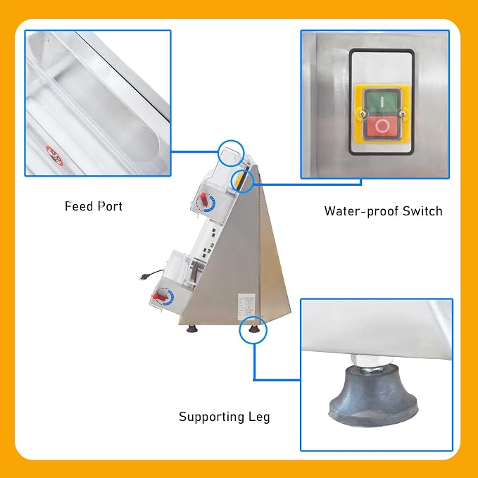 110V Electric Pizza Dough Roller Sheeter Pastry Press Making Machine Fully Automatic Pizza Forming 3.94"-15.75"(10cm-40cm) Dessert Shops Pizza Shops