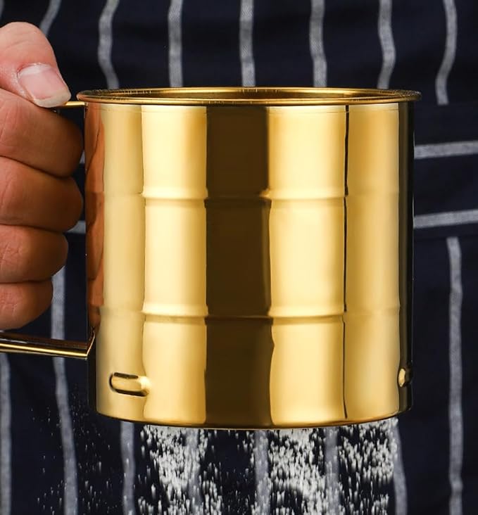 Stainless Steel Fine Mesh Sieve Flour Sifter Golden Flour Cup Sifter