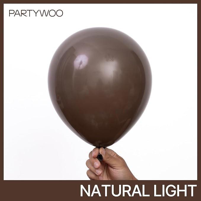 PartyWoo Dark Brown Balloons 100pcs 12 Inch Boho Coffee Neutral Fall Latex Helium Balloons for Graduation Baby Shower Anniversary Thanksgiving Birthday Autumn Theme Party Decorations Brown-F20