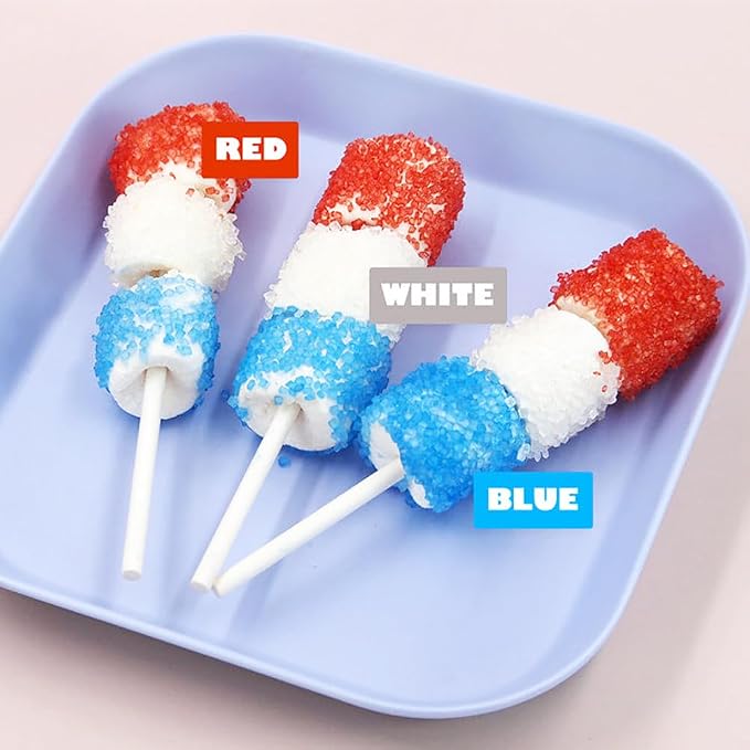 Red White Blue Gold Sanding Sugar Patriotic Sprinkles for Cake Decorating, Edible 4th of July Sprinkles for Baking Cupcake Cookie Ice Cream Decoration Supplies 168g/5.93oz