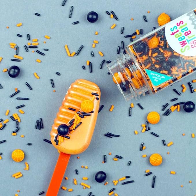 Sprinkles for Cake Decorating Edible Cake Decorations Fancy Basketball Sprinkles Black and Orange Cake Cupcake Decorations Ice Cream Toppings for Cupcake Decorating