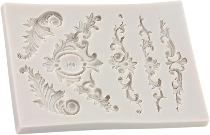 Baroque Silicone Molds Scroll Baroque Fondant Border Mold For Cake Decorating Cupcake Topper Candy Chocolate Gum Paste Polymer Clay Set Of 1