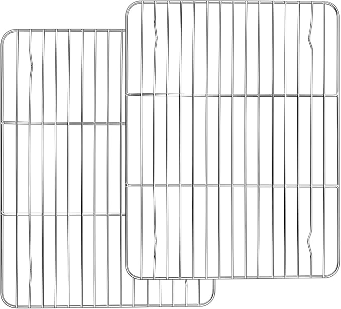 Homikit 2 Pack Cooling Racks, 12” x 9” Stainless Steel Baking Rack Set for Bacon Bread Cookies, Heavy Duty Metal Wire Oven Rack for Cooking Roasting Grilling Fit Quarter Sheet Pan, Dishwasher Safe