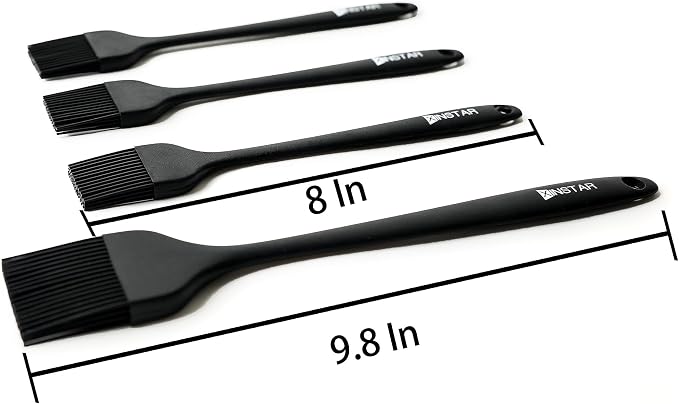 4 Pack Silicone Basting Pastry Brushes; Heat Resistant Pastry Brush ;Enhance Your Grill and Baking Skills with Our Heavy-Duty Steel Core Brush - Ideal for Cooking Enthusiasts and Pros Alike