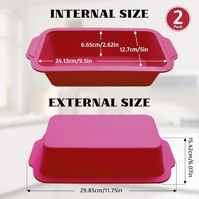 Bread Pans for Homemade Bread：9.5 x 5 Inch Silicone Loaf Pan for Baking with Metal Frame - Nonstick Banana Loaf Tin Tray for Sandwich Sourdough Pumpkin Sour Dough - for Oven Kitchen Home Bakers
