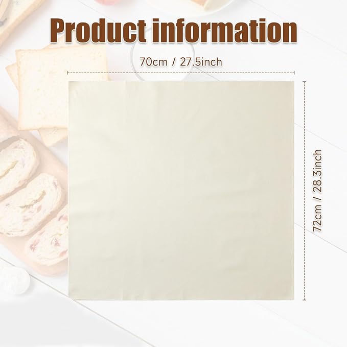 1 Pcs Thickened Bread Proofing Cloth for Baking Sourdough,28x28inch Bread Basket Flour Sack Towels for Dough, Baguettes, Loaves, Pastry, Homemade Bread