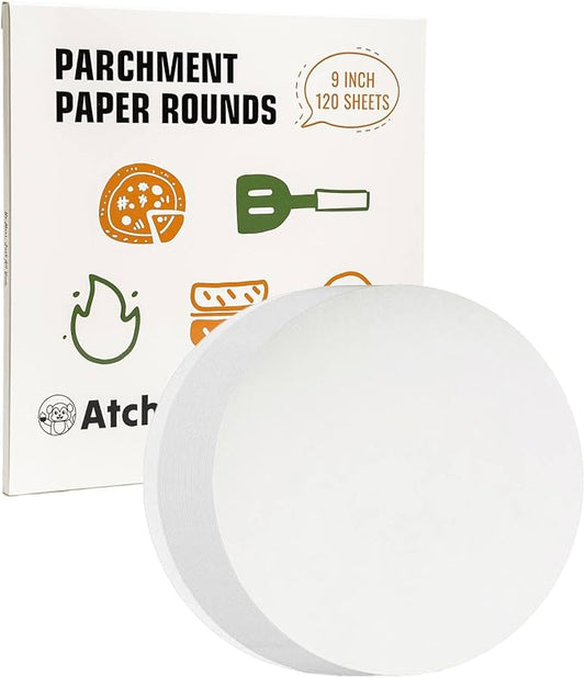 9 Inches Round Parchment Paper, 120Pcs Non-Stick Parchment Paper Circles Rounds for Springform Cake Pan, Tortilla Press, Toaster Oven, Microwave