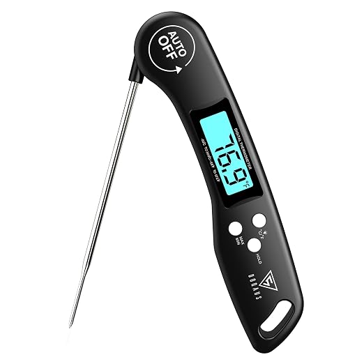 DOQAUS Meat Thermometer Digital – Instant Read Food Thermometer for Cooking with Backlight & Auto-Rotating Display, Kitchen Gadgets Essentials for BBQ Oven Grill Smoker Candy