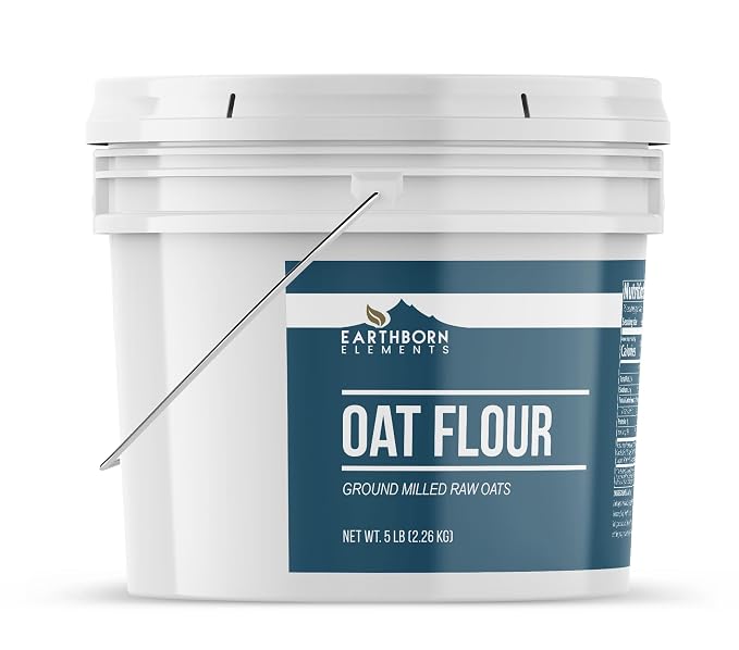 Earthborn Elements Oat Flour 1 Gallon Bucket, Baking, Versatile (5 Pound)