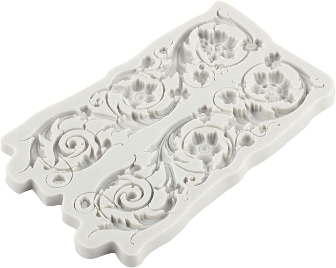 Baroque Style Curlicues Scroll Lace Fondant Silicone Mold Filigree Mold For Sugar Cake Decorating Cupcake Topper Gum Paste Polymer Clay