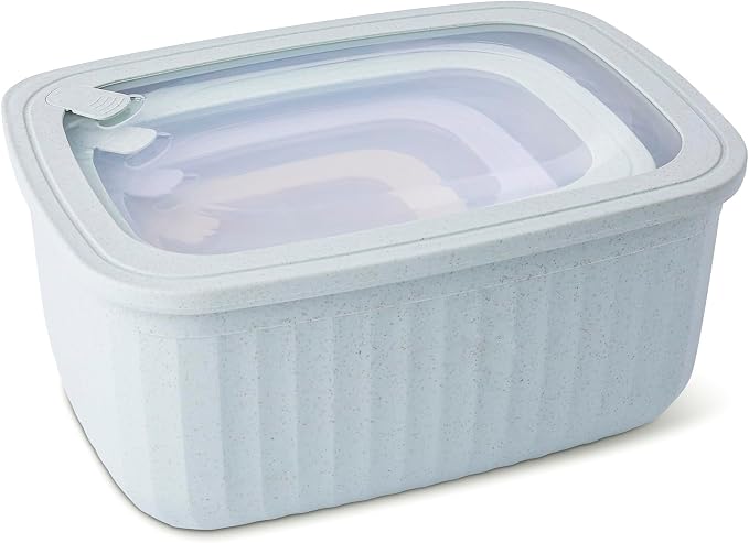 Core Kitchen Nested Wheat Fiber Food Storage Set – 8-Piece BPA-Free Containers with Lids – Eco-Friendly, Stackable, Microwave & Freezer Safe - Sunny Meadow
