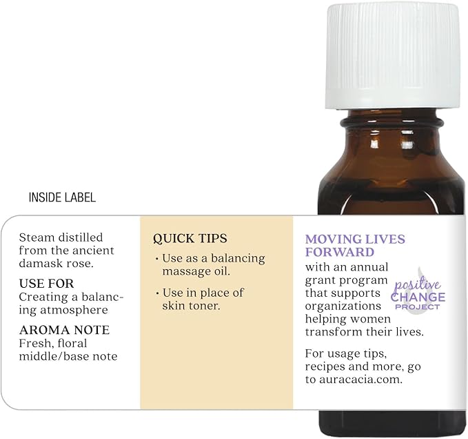 Aura Cacia Pure Aromatherapy, Rose Otto, Balancing.5-Ounces