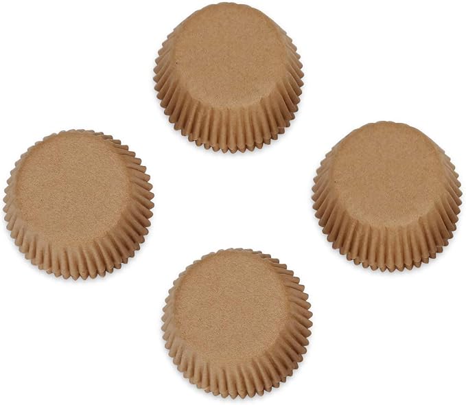 Gifbera Odorless Parchment Mini Cupcake Muffin Liners - Greaseproof Natural Paper Baking Cups, 300-Count