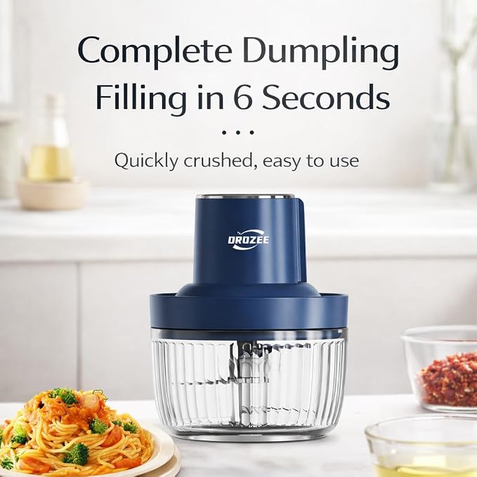 Deluxe Food Processor, Electric Food Chopper with 1.8L (8 Cup) Capacity Glass Bowl Powerful 300W Meat Grinder Vegetable Chopper (middle)
