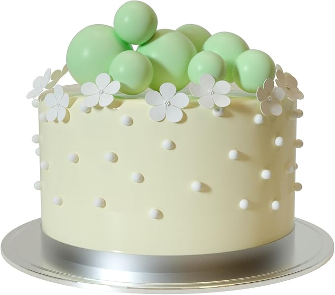 ASTARON 20 Pcs Ball Cake Topper Decorations Mini Balloons Cake Topper Sticks Light Green Balls Cake Picks Cake Topper Balls Cake Decorations for Wedding Birthday Cake Decorations