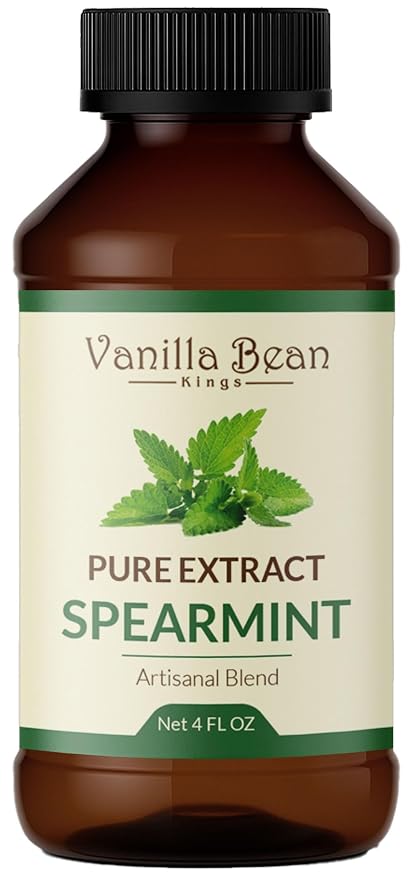 Pure Spearmint Extract for Baking and Flavoring - 4 OZ - Premium Quality Natural Flavors for Baked Goods, Desserts, & Cooking