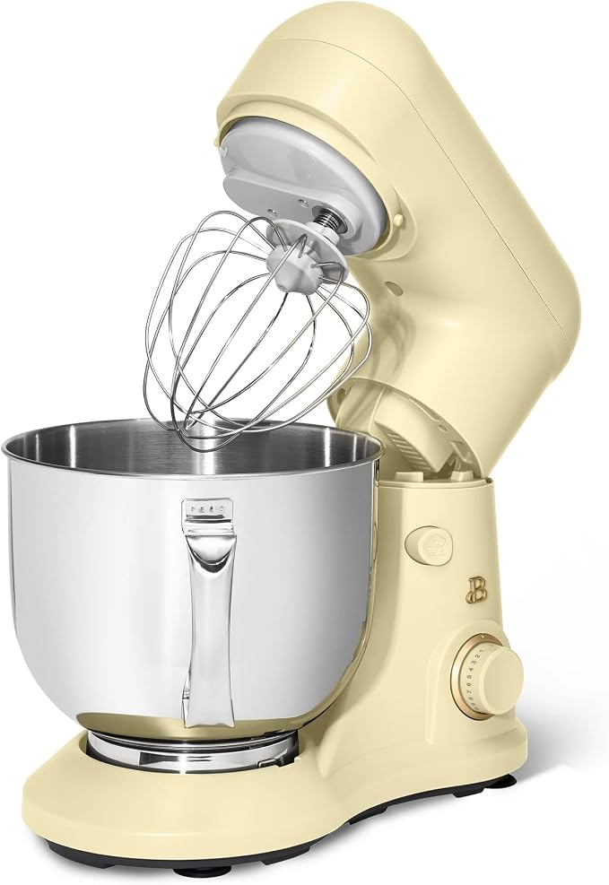 5.3 Qt Stand Mixer, 300W Electric Kitchen Mixer with 12 Speeds, Tilt Head Design, Stainless Steel Bowl, Dough Hook Whisk Beater Splash Guard (Buttercream)