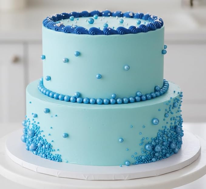 Zali Edible Pearl Sprinkles, Royal Blue, 26 Colors Mixed Size | Cake Decorating, Sugar Pearls for Cakes, Cupcakes, Cookies, Donuts & Ice Cream, Gluten Free, Food Grade