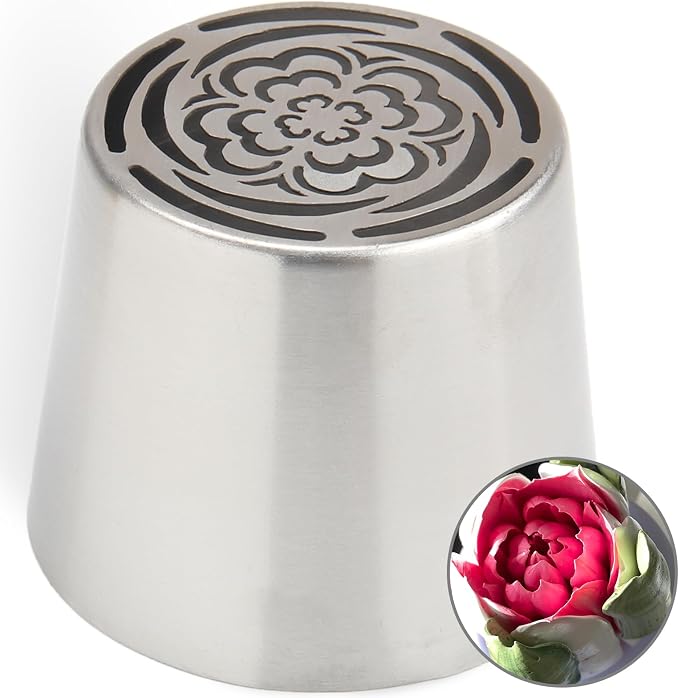 Extra Large Russian Piping Tips - Stainless Steel Flower Nozzles Set for Cake Decorating, Rose & Floral Icing Tips for Cupcakes, Cookies Professional Baking Tools (XXL, Style 47)