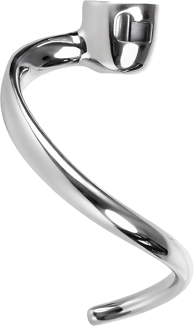 Stainless Steel Spiral Dough Hook for KitchenAid 4.5QT & 5QT Tilt-Head Stand Mixer, Efficient Dough Hook Attachment for Bread, Pizza & Pasta, Dishwasher Safe