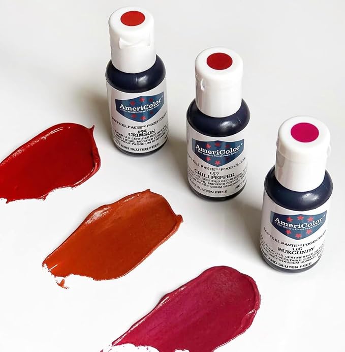 AmeriColor, Crimson, 0.75 Ounce Bottle, Soft Gel Paste Food Color