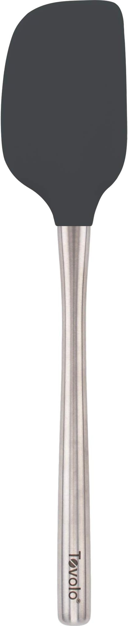 Tovolo Flex-Core Silicone Spatula with Stainless Steel Handle (Charcoal) - Kitchen Utensil & Gadget Essential for Baking, Cooking, Grilling, Apartment, & New Home / BPA-Free & Dishwasher-Safe
