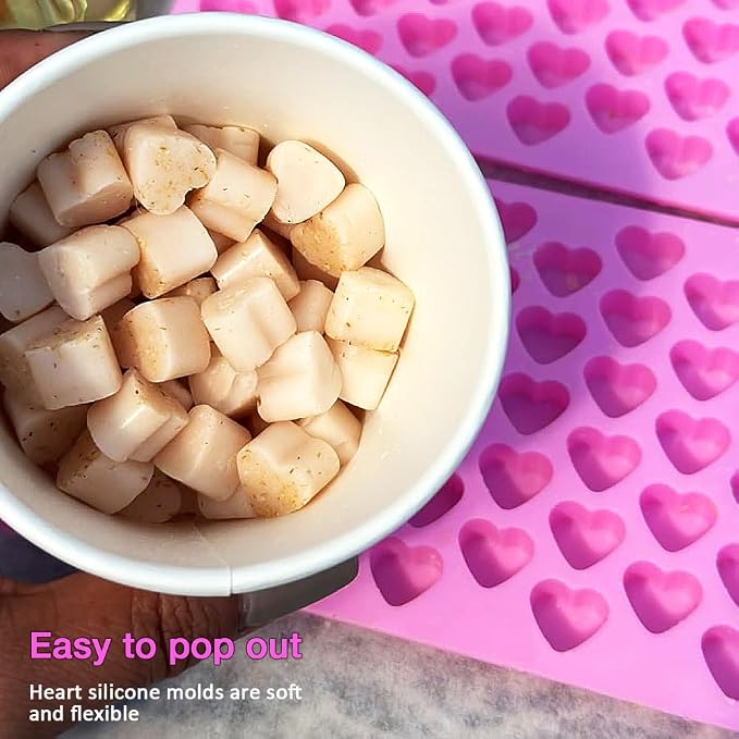 Silicone Heart Gummy Molds Set of 4, Heart Molds with 2 Droppers for Convenient Filling, Candy Molds for Gummie, Candy, Chocolate