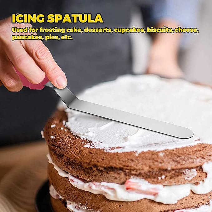 Utoolmart 6 Inch Straight Icing Spatula Stainless Steel Cake Decorating Frosting Cake Angled Offset Spatula for Pastry & Baking 1Pcs