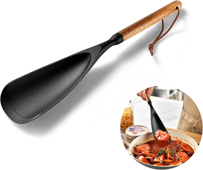 Silicone Spatula Spoon for Cooking and Baking, Heat Resistant Flexible Non-Stick Kitchen Utensil with Ergonomic Handle, Multi-Purpose Tool for Flipping, Scraping, Mixing, and Food Prep