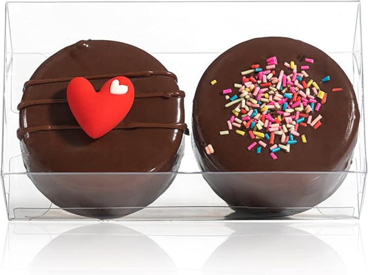 RomanticBaking 37 Pack 4.17" x 2.16" x 1.37" Macaron Boxes for 2 Chocolate Covered Oreo Brownies Truffle Treat Pastry Boxes for Christmas