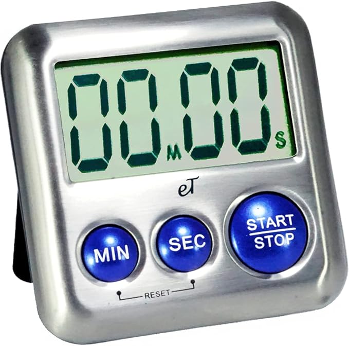 Elegant Digital Kitchen Timer Stainless Steel - Loud Alarm Model eT24 Plum
