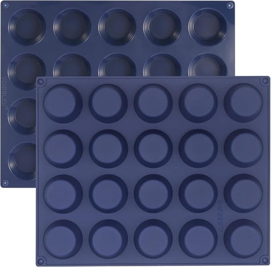 Silicone Tart Mold for Baking, Mini Tart Pan, 2 Inch Mini Pie Pans for Mince Pie, Fruit Pie, Blue(2, 2 INCH)