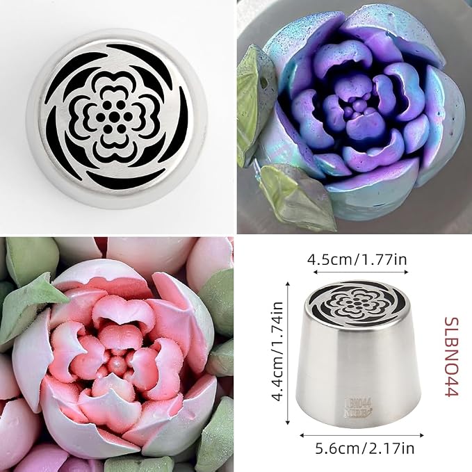 1 Piece Stainless Steel XXL Russian Flower Icing Tip,Pastry Frosting Piping Nozzle for Cake Marshmallow Bouquet, Flower Frosting Nozzles for Decorating,Cake Icing Tips