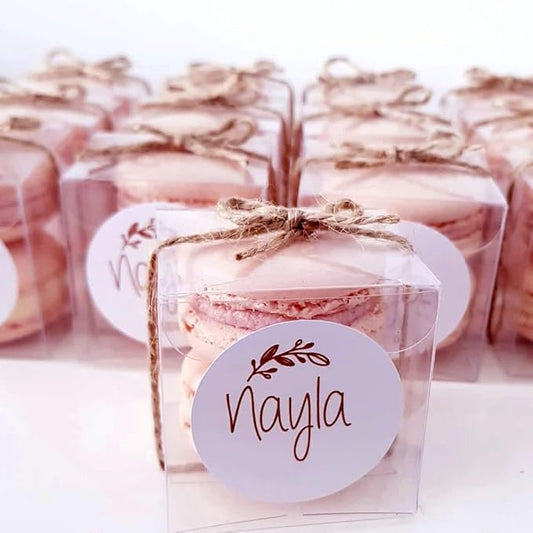RomanticBaking 100 Pack Bulk 2x2x2 Inch Clear Gift Boxes Macaron Boxes Small Chocolate Bomb Boxes Birthday Wedding Party Favor Boxes