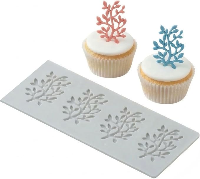 Restaurantware Silicone Baking Mat 1 Pack of Fondant Impression Mat Heat-Resistant Non-Stick Lace Mold Leaves Design Gray Mold for Pastry Decoration and Oven Use 11.57 x 3.82 Inches