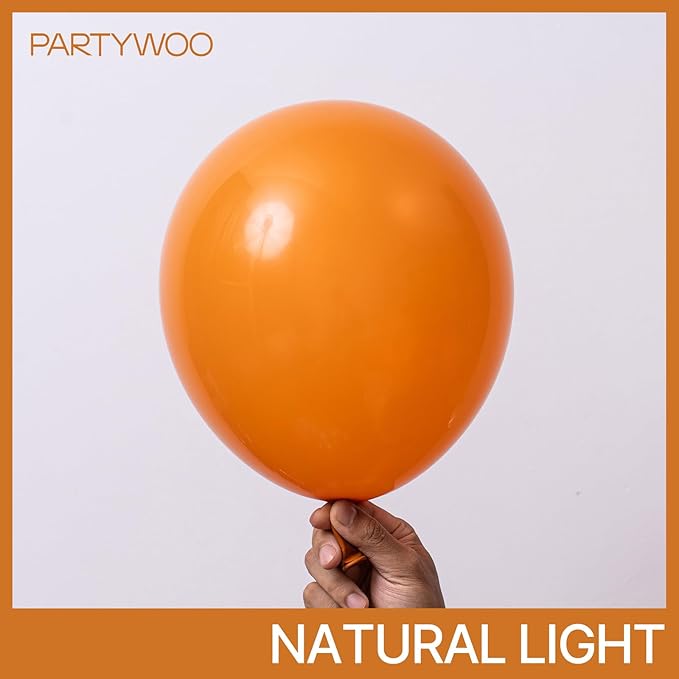 PartyWoo Burnt Orange Balloons 100 pcs Different Sizes of 18 12 10 5 Inch Terracotta Rust Fall Color Latex Balloon Arch Kit Garland for Thanksgiving Halloween Birthday Party Decorations Orange-F53