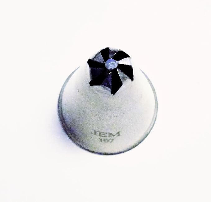 Jem Enterprises Drop Flower Piping Nozzle Cake Decorating Tip #107, Standard, Silver