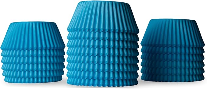 200 Paper Cupcake Liners, Muffin Liners or Baking Cups for Desserts, Muffins, Cupcakes and More Treats; Grease Proof, No Smell, Food Grade, Nut Serving Containers (Blue)