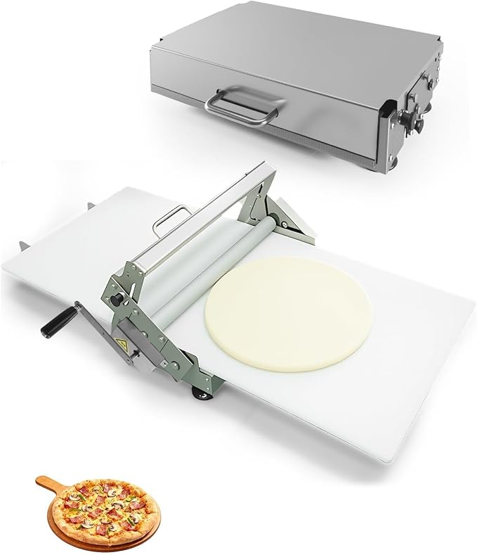 Folding Dough Sheeter 40.9" x15.5" for Bread Pizza Pie Crust Pastry, Manual Dough Machine, Stainless Steel Dough Roller, Adjustable Thickness | Manual Dough Machine, Adjustable Thickness, Stainless Steel