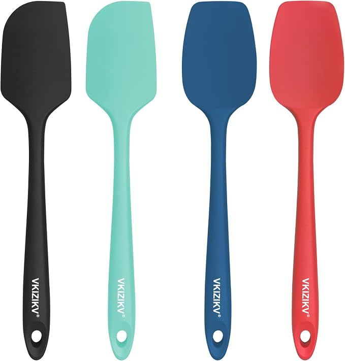 Silicone Spatula Set, 11.4 in, 600°F Heat Resistant (Multicolor) | Food Grade Rubber, BPA Free, Stainless Steel Core, Flexible for Cooking, Baking, Mixing, Seamless, Nonstick & Dishwasher Safe
