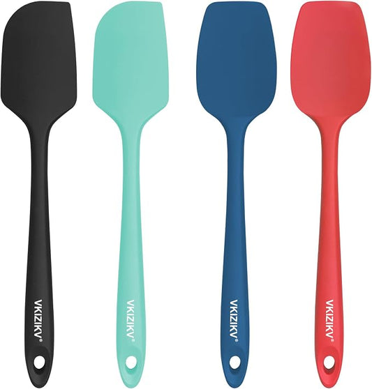 Silicone Spatula Set, 11.4 in, 600°F Heat Resistant (Multicolor) | Food Grade Rubber, BPA Free, Stainless Steel Core, Flexible for Cooking, Baking, Mixing, Seamless, Nonstick & Dishwasher Safe