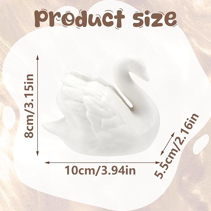 Hoteam 2 Pcs Swan Cake Topper Couple Wedding Cake Toppers Decor Vintage Elegant Ceramics Wedding Decor Novios Para Pastel for Anniversaries Engagement Party Bridal Showers Romantic Desk Decoration